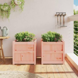 Berkfield Home Garden Planters 2 pcs Solid Wood Douglas in Light Brown