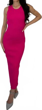 Emory Park Reanna Backless Ribbed Midi Dress In Fuchsia