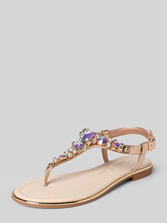 Buffalo Zehentrenner mit Ziersteinbesatz Modell KIRA ICE in Rose Gold, Gr&ouml;&szlig;e 36