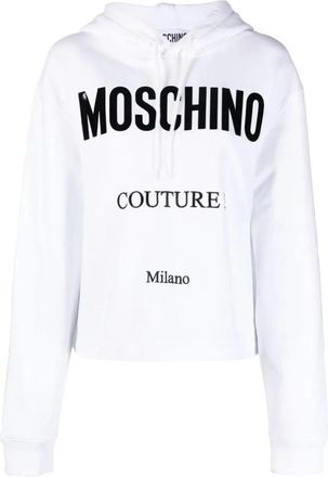 Moschino Hoodies - Dames - Hoodies - Wit - M - Katoen - Hoodies & sweatvesten
