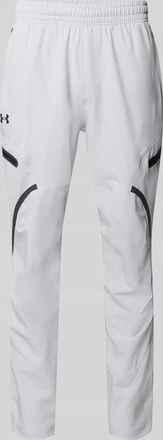 Under Armour Regular Fit Sweatpants mit Logo-Print Modell Unstoppable in Hellgrau, Gr&ouml;&szlig;e XXL