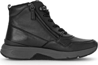 Gabor Enkellaars met veters - Dames - Veterlaarzen - Zwart - 37 EU - Leer - Schoenen