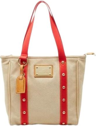 Louis Vuitton Pre-owned Tote Bags, female, Beige, Size: ONE SIZE Pre-owned Canvas Tote Bag