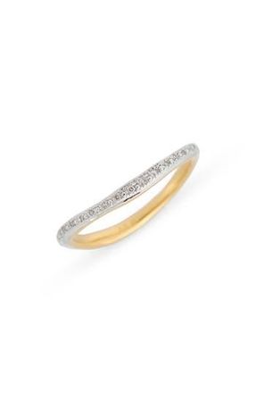 Monica Vinader Riva Wave Pav&eacute; Diamond Eternity Ring in 18K Gold Vermeil at Nordstrom Rack, Size 7.5