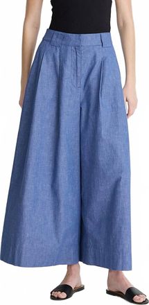Apiece Apart Midrise Palazzo Pants In Chambray
