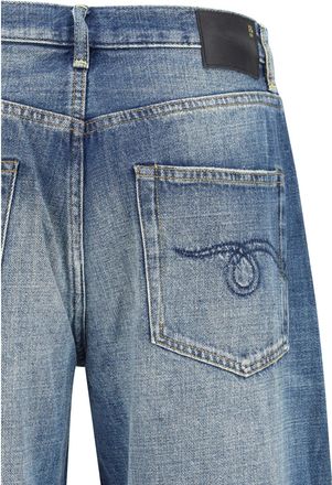 R13 Womens Jeans Darcy Loose Raine Blue Cotton