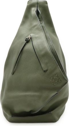 Loewe Anton Green Khaki Leather Sling Bag (Pre-Owned)
