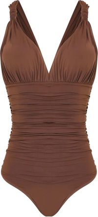 Brigitte Costume intero Eli con scollo a V - Marrone