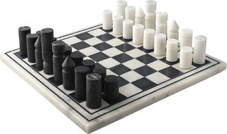 BIDKhome Bidkhome White & Black Marble Chess Set