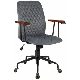 Costway Velvet Office Chair Ergonomic Mid-back Computer Desk Chair W/Rubber Wood Armrest
