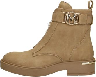Mexx Micla Enkellaarsjes Plat - Dames - Veterlaarzen - Beige - 42 EU - Schoenen