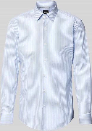 HUGO BOSS Slim Fit Business-Hemd mit Kentkragen Modell Hank in Bleu, Größe 42