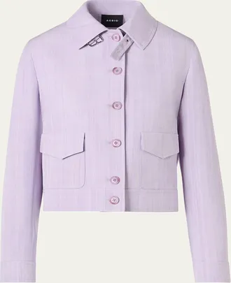 Akris Melange Twill Peer Short Jacket