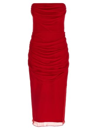 Carolina Herrera Multicolor Silk Midi Womens Dress