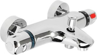 OEM Grifo Termost&aacute;tico Mezclador Para Ducha - V&aacute;lvula De Pared Para Ba&ntilde;o - Lat&oacute;n Cromado - 2 Orificios - Seguridad 38