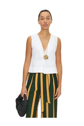 Simon Miller Arro Sleeveless Poplin Top In Macadamia