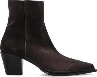 Jimmy Choo London Cece Enkellaarsjes met Hak - Dames - Cowboylaarzen - Bruin - 36 EU - Leer - Schoenen