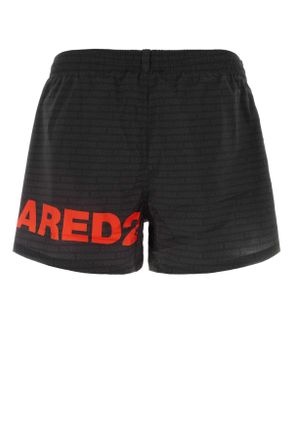 Dsquared2 Mens Printed Polyester Swimming Shorts Blackorange Costumi Da Bagno Swimwear