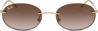 Ray-Ban rimless oval-frame sunglasses - unisex - Metal - 54 - Gold