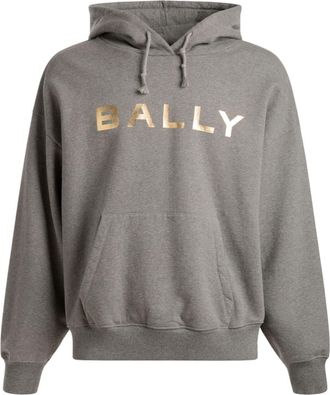 Bally logo-print organic cotton-blend hoodie - men - Organic Cotton/Elastane/Cotton - M - Grey