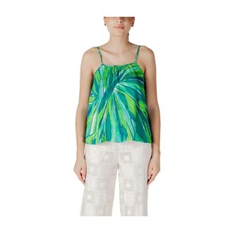 Only Sleeveless Tops, female, Green, Size: 2XL Green Viscose Tank Top