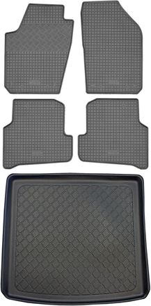 OEM Juego De Alfombrillas De Goma Para Coche Y Maletero Para Skoda Fabia Iii Nj Kombi (5 Puertas) Desde Enero De 2015