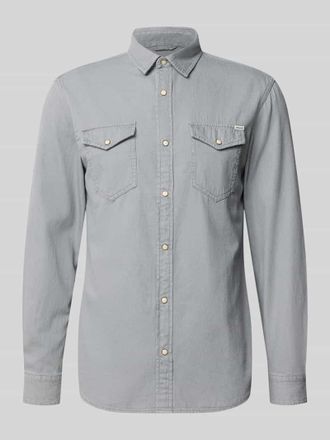 Jack & Jones Slim Fit Freizeithemd mit Kentkragen Modell ESHERIDAN in Hellgrau, Gr&ouml;&szlig;e XXL