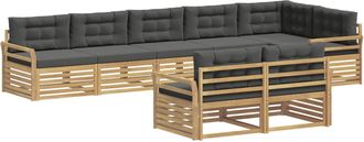 vidaXL Conjunto De Sof&aacute;s De Exterior 8 Uds. Blanco Y Antracita Vidaxl