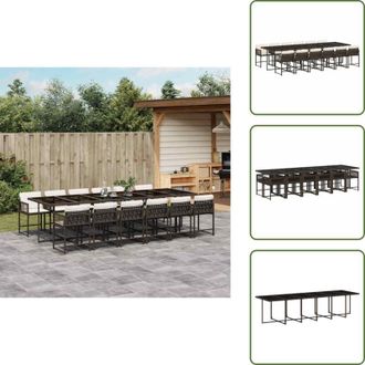 vidaXL The Living Store Set da Pranzo da Giardino 13pz con Cuscini Marrone Polyrattan - Sedie da giardino