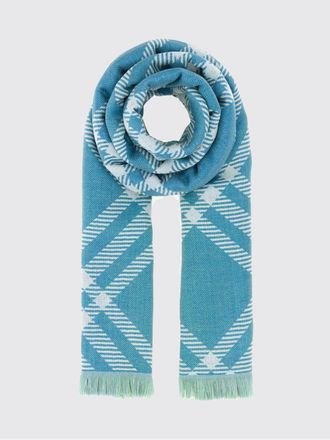 Burberry Mens Check Wool and Silk Scarf with Fringes