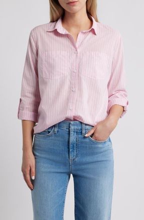 Beach Lunch Lounge Annalisa Stripe Shirt in Pink Glow at Nordstrom, Size Medium