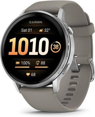 Garmin Venu 4 Smartwatch 45mm in Silver Gray Silicone Band at Nordstrom