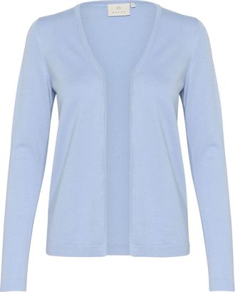Kaffe Womens Cardigan Long Sleeves Regular Fit Open Front Hip Length Sweater, Soft Chambray, XL