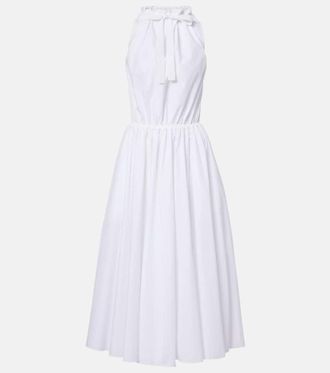 Patou Gathered cotton midi dress