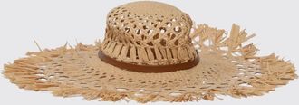 Coccinelle Cappello in rafia traforata con profili sfrangiati
