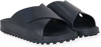 Tod's Mens Navy Leather Crossover Slide Sandals, Size 5