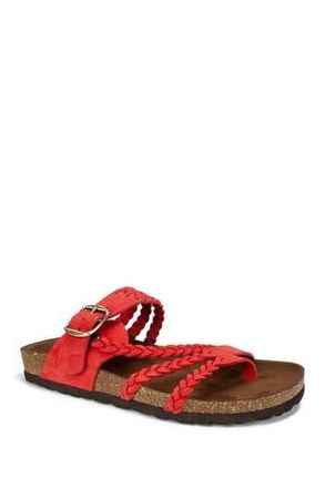White Mountain Hayleigh Braided Leather Footbed Sandal in Red/nubuck at Nordstrom Rack, Size 10