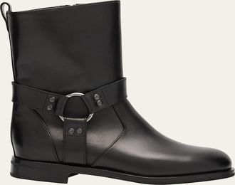 Manolo Blahnik Calica Leather Moto Ankle Booties