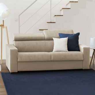 Dmora Talamo Italia - Sof&aacute; Fijo Leila, Sof&aacute; De 2 Plazas, 100% Made In Italy, Sof&aacute; Sala De Estar, En Tela Acolchada, Con Reposacabezas Ajustable Y Reposabraz