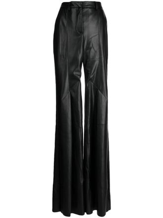 Palmer//harding Precision faux-leather flared trousers - women - Polyester/Polypropylene - 10 - Black