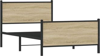 vidaXL Metal Bed Frame without Mattress Sonoma Oak 100x190 cm Vidaxl