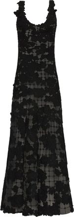 Oscar De La Renta Avondjurk met bloemenprint en uitgesneden details - Zwart