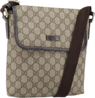Gucci Pre-owned Cross Body Bags, female, Beige, Size: ONE SIZE Pre-owned Vintage Canvas Crossbody Bag