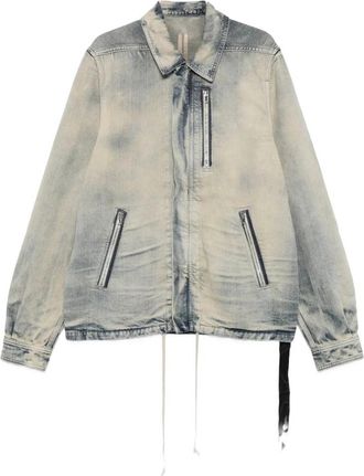 Rick Owens Blauwe Denim Ritsjas Gemaakt in Itali&euml; - Heren - Spijkerjassen - Blauw - S - Denim - Jassen