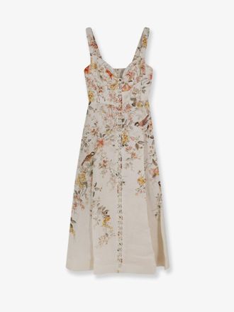 Zimmermann Vestito midi Luna in lino con stampa floreale all-over - ZIMMERMANN - gender_Woman