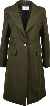 La Kore Green Fitted Wool-Blend Coat