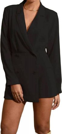 Adelyn Rae Adele Soft Blazer Romper In Black