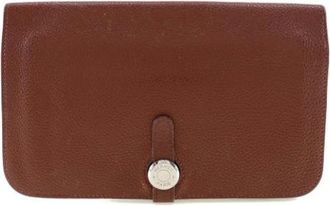 Herm&egrave;s Pre-owned Clutches, female, Red, Size: ONE SIZE Pre-owned Dogon Duo Combined Wallet