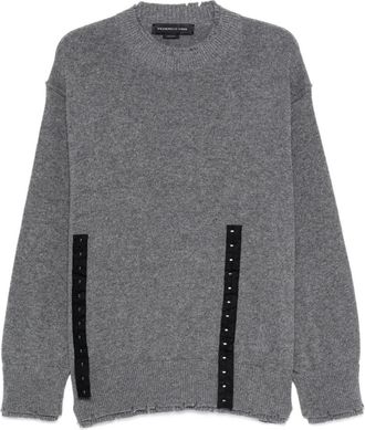 Federico Cina Truien & Vesten, Dames, Grijs, S, Round-neck Truien