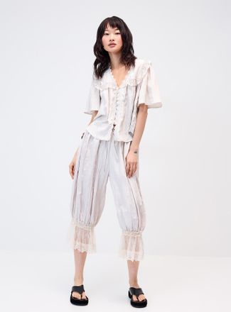 Twik Womens Satiny wrinkled effect bloomer pant